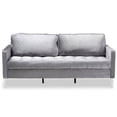 thumbnail image 3 of Baxton Studio Clara Velvet Fabric Upholstered Sofa in Grey, 3 of 8