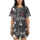 thumbnail image 1 of Fotbe I Love Coffee Conjunto de Pijama Estampado para Mujer, 2 Piezas, Ropa de Dormir con Camiseta de Manga Corta y Shorts Suaves-X-Large, 1 of 6