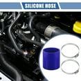 thumbnail image 2 of Unique Bargains 1 Set 90mm 3.54" ID 100mm 3.94" Length 0° Blue Car Silicone Hose with Clamps, 2 of 7