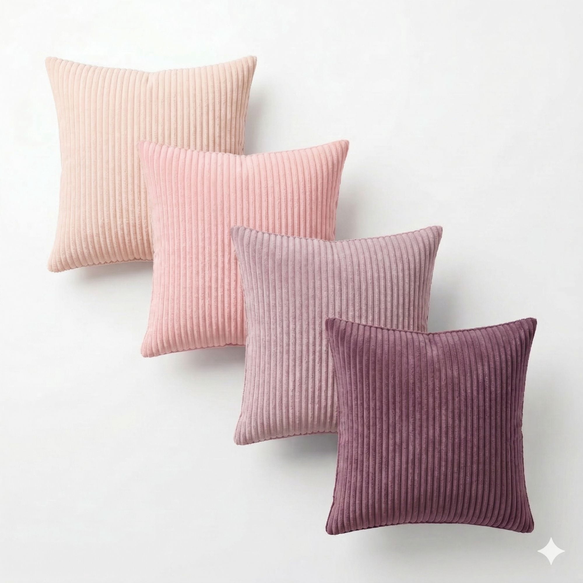 Decorative Throw Pillow Covers 18x18 Inch, Set of 4 Soft Corduroy Cushion Covers, Farmhouse Boho Neutral Pillow Cases for Couch, Sofa, Bed, Living Room