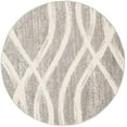 thumbnail image 3 of SAFAVIEH Adirondack Collection ADR125B Modern Wave Distressed Non-Shedding Living Room Bedroom Area Rug, 8' x 8' Round, Grey / Cream, 3 of 4