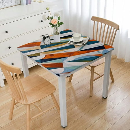 BANET Drop Shapes Rectangle Tablecloth Drop Shapes Table Cloth Dining Table Cover for Party Buffet white
