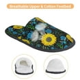 thumbnail image 3 of KLL Sunflowers And Blue Flower Slippers for Women Men House Slip on Indoor Outdoor Bedroom Furry Fleece Lined Ladies Comfy Anti-Skid Rubber Hard Sole-Medium, 3 of 8