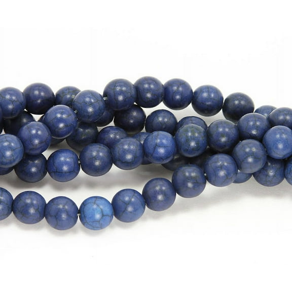 12mm 16 Inch Strand Lapis Blue Howlite Round Beads For Jewelry Making