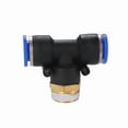 thumbnail image 3 of 4 piezas PB " Conector de aire ajustado T Forma Tee 4mm a 12 mm Tubo de manguera a 1/8 "1/4" M5 3/8 "1/2" BSP Acoplador neumático de hilo masculino, 3 of 6