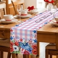 thumbnail image 5 of 4th of July Table Runner 70 Inches, Independence Day Floral Checkered Stars Bed Runner Dresser Scarves Tabletop for Indoor Outdoor Parties/Ceremony/Banquet, 13" x 70", 5 of 9
