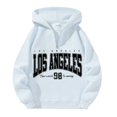 thumbnail image 3 of Men's City Letter Print Half Zip Hoodie Sweatshirt Long Sleeve Crewneck Slim Fit Pullover for Outdoor Sports, 3 of 3