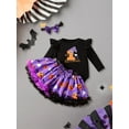 thumbnail image 5 of Jxzom Newborn Baby Girl My First Halloween Outfit Boo Letter Print Long Sleeve Sweatshirt Top Pumpkin Ghost Skirt With Headband 3Pcs Cute Clothes Set, 5 of 8