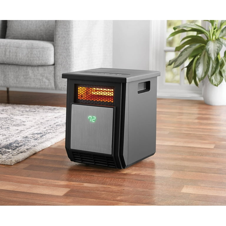 Mainstays 1500W Freestanding 4-Element Infrared Cabinet Space Heater  Indoor, Black - Walmart.com
