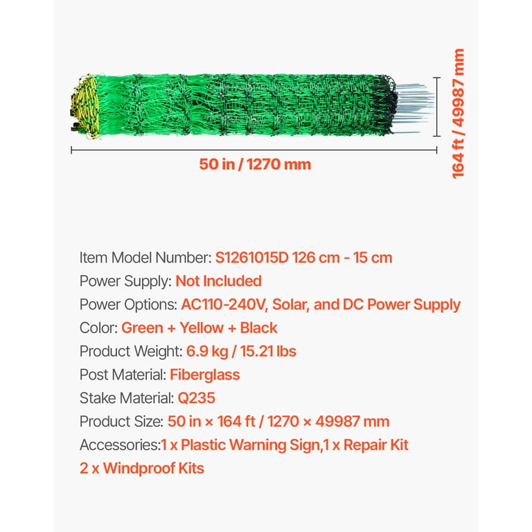 KFFKFF Electric Fence Netting, 50" x 164', Livestock Containment photo 7