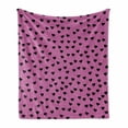 thumbnail image 1 of Hot Pink Soft Flannel Fleece Blanket, Valentine's Day Inspired Black Mini Hearts on Fuchsia Backdrop Abstract Design, Cozy Plush for Indoor and Outdoor Use, 60" x 80", Fuchsia Black, by Ambesonne, 1 of 6