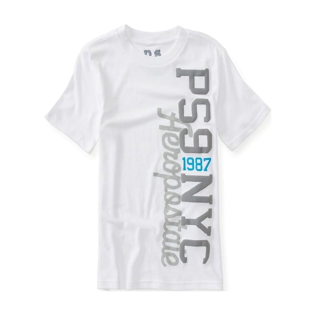 Aeropostale Boys PS9 NYC Camiseta gráfica, Blanco, 6