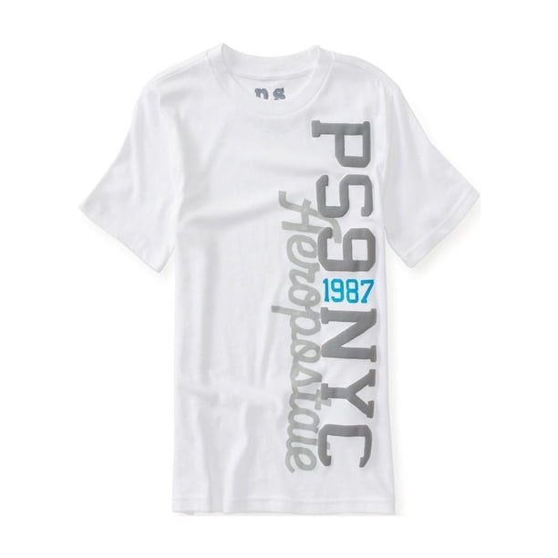 Camiseta gráfica Aeropostale Boys PS9 NYC, blanca, XS (7)