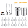 thumbnail image 3 of 22PCS Reusable Coffee Decorating Stencils Coffee Carving Pen Portable Latte Art Pen Coffee Mold Tool Spoon Coffee Needle, 3 of 7