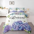 thumbnail image 2 of YST Girls Hydrangea Comforter Set King Purple Teal Blue Flowers Bedding Set Farmhouse Floral Bedding Comforter Sets For Kids Adults Women Spring Garden Nature Botanical Quilt Duvet, 2 of 6
