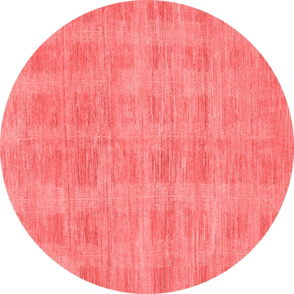 Ahgly Company Machine Washable Indoor Round Solid Red Modern Area Rugs, 3' Round