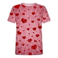 thumbnail image 5 of JINMGG Mens Tops under $5,Men Casual Round Neck Valentine's Day 3D Digital Printing Pullover Fitness Sports Shorts Sleeves T Shirt Blouse,Pink L, 5 of 5