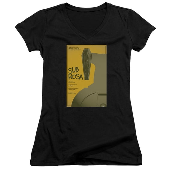 Star Trek Tng Season 7 Episode 14 Junior Women's V-Neck T-Shirt Black