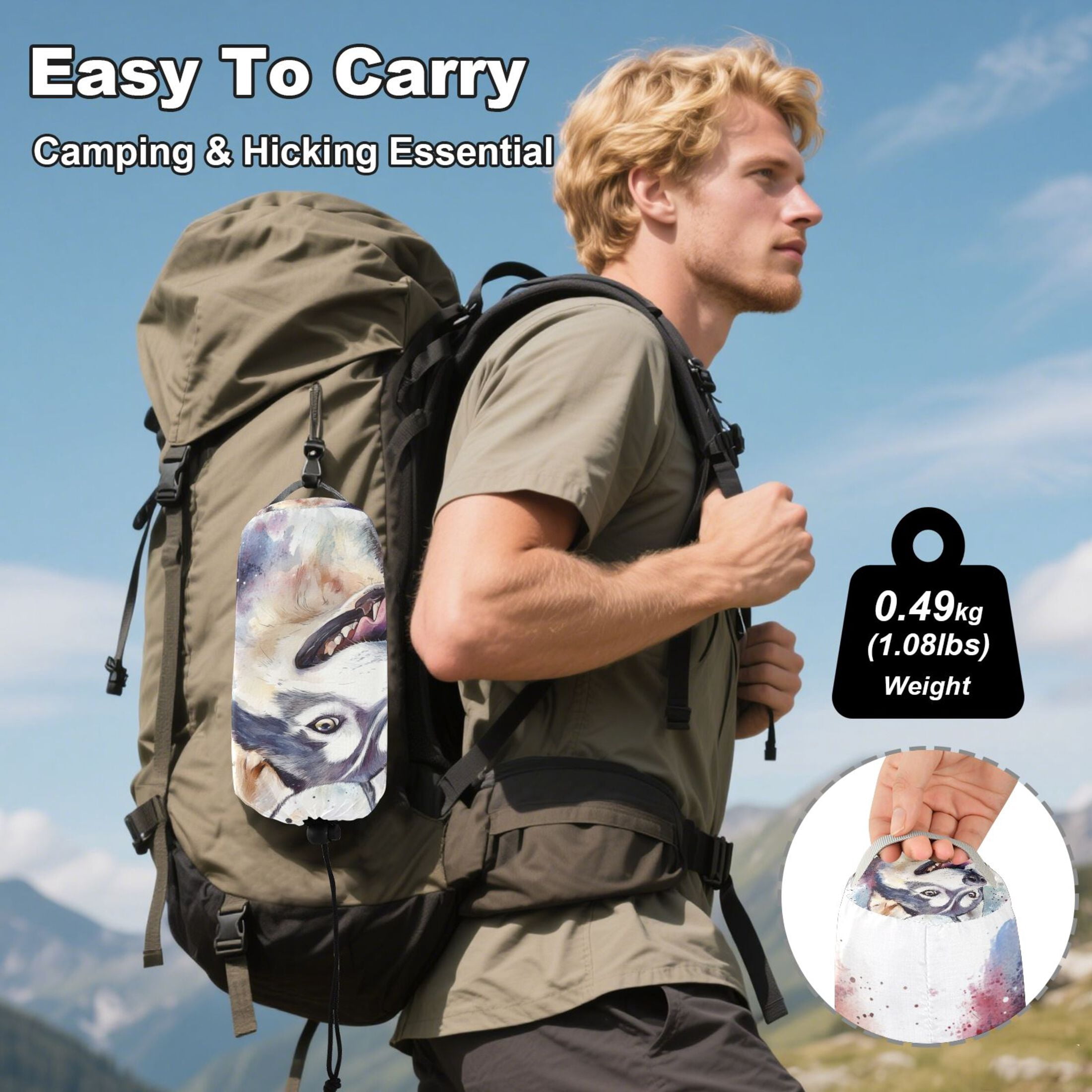 Hammock Camping Hammock Nylon Portable Hammock Travel Camping Hammock Cute Husky Dog