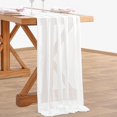 thumbnail image 2 of XINQIHANG White Chiffon Table Runner 2 Packs 27x120 Inches Romantic Rustic Wedding Table Runner 10ft Long Table Runners for Bridal Shower Decorations, 2 of 7