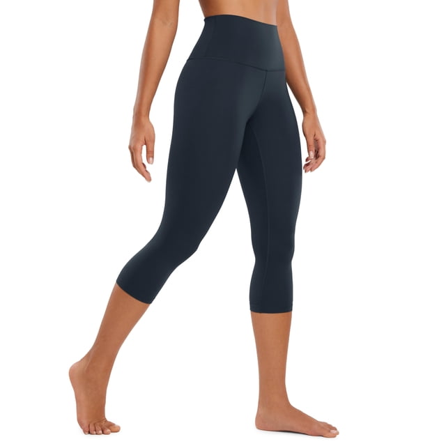 Pantalones CRZ YOGA Butterluxe Capri de Cintura Alta 48 cm Azul Marino M