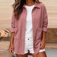 thumbnail image 2 of Tqcoqu Women Corduroy Shacket Button Down Loose Long Sleeve Casual Jacket, Button Down Front with Dual Pockets,Women's,Size S-XXXL, 2 of 9