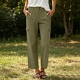 thumbnail image 4 of Hilenly Cargo Hiking Pants Women High Waisted Travel Work Pants Ankle Length Straight Leg Chino Pants with Pockets, 4 of 9