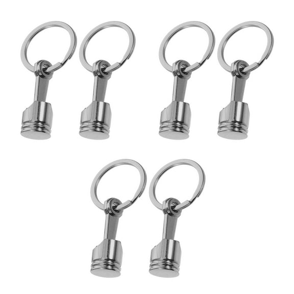 Hemoton 6-Piece Car Parts Keychain Set Metal Engine Piston Pendant Key Automotive Accessories for Men and Women
