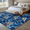 thumbnail image 4 of 5x7 Area Rugs for Living Room, Coastal Boat Ocean Non Slip Area Rugs for Kitchen Bedroom Entryway, Coastal Sea Waves Summer Washable Carpet Runner Rug Floor Mats for Bedroom Home Decor, 4 of 8