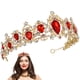 thumbnail image 1 of Tiara de cristal real Frcolor, diadema nupcial, accesorios para el cabello de novia (rojo), 1 of 7