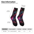 thumbnail image 2 of Pofeuu Artistic Colorful Bird Print Crew Socks, Adult Running Hiking Socks for Youth and Adult, 2 of 6