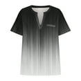thumbnail image 4 of Brnmxoke Plus Size Tops for Women Summer Short Sleeve Sexy V Neck Gradient Print T-Shirts Tunic Casual Loose Soft Tee Shirt L-5XL Black,XXXXL, 4 of 5