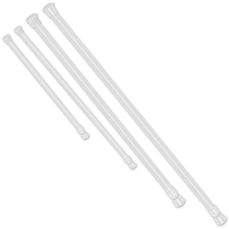 Curtain Rod Tension Pole (50 cm) Tension Curtain Rod Spring Load Adjustable Curtain Pole Heavy-Duty Steel 4 Sizes for Bathroom Wardrobe Kitchen Balcony ()