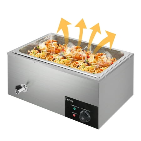 

Ktaxon 3-Pan Commercial Food Warmer Professional Stainless Steel Buffet 21.1 Quart Capacity for Catering and Restaurants