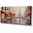 thumbnail image 2 of Designart 'Lovers in Paris Eiffel Tower ' Cityscapes Painting Print on Wrapped Canvas, 2 of 3