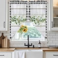 thumbnail image 6 of Green Eucalyptus Leaves Swag Valances for Windows 2 Pack, Kitchen Window Curtains 36 Inch Length, Vintage Art Farmhouse Wooden Privacy Swag Curtains for Living Room/Bathroom with Rod Pocket 36"x36", 6 of 8