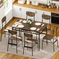 thumbnail image 6 of Ktaxon Dining Table Set for 4/6 with Storage Racks, Dining Room Table Set for 4/6 Modern Design, Kitchen Table and Chairs for Home Kitchen, Burnt Brown, 6 of 8