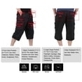 thumbnail image 6 of Men's Capri Pants Twill Elastic Below Knee Cargo Shorts with 7 Pockets 3/4 Capri Long Shorts, 6 of 9