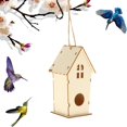 thumbnail image 4 of Casa de pájaros de natural inacabada para jardín exterior, colgante, casa para pájaros, de pájaros, alimentador de pájaros - 1 estilo 1 CUTICAT casas de aves, 4 of 8