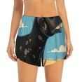 thumbnail image 4 of Lsque Whimsical Cartoon Cow Printed Women's Running Shorts with Liner Pockets,Elastic Quick Dry Workout Athletic Gym Yoga Shorts,Womens High Waist Shorts-XX-Large, 4 of 9