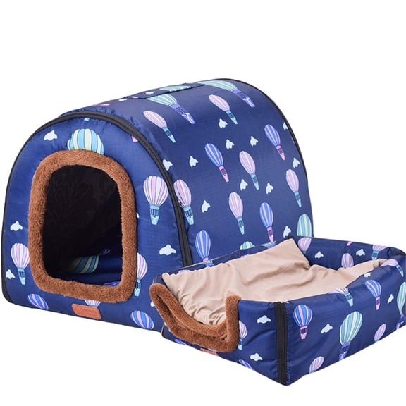 Foldable Pet Tent Soft Bed for Small Dogs & Hideaway Condo Bed Cartoon Cave Dog House Anti-scratching