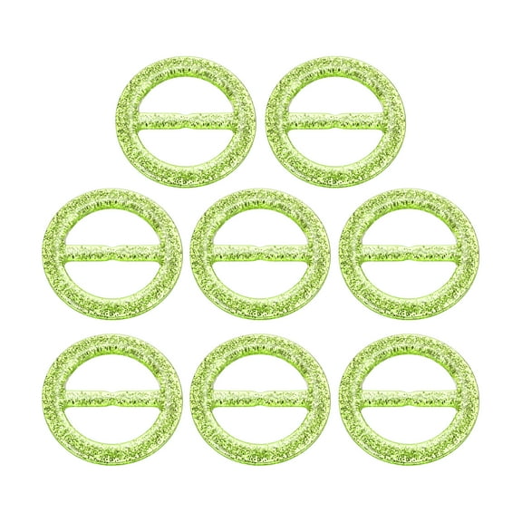 8Pack Plastic Tee Shirt Clips, 30mm Round Bling Resin Scarf Ring Buckle (Green)