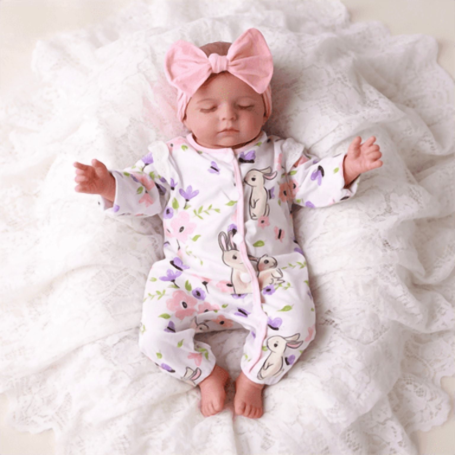 Dayoff kids 18 Inch Reborn Baby Doll Lifelike Sleeping Newborn Dolls(No Accessoires)