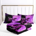 thumbnail image 5 of Girls Comforter Set Black Purple Butterfly Full Size with 1 Comforter and 2 Pillowcases for Girls Bedroom All Season, 5 of 6