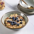 thumbnail image 6 of AmorArc Ceramic Cereal Bowls Set of 6, 24 oz Handmade Stoneware Bowls Set for Cereal Soup Salad, Stylish Kitchen bowls for Meal, Dishwasher & Microwave Safe, Reactive Glaze-Green Wheat, 6 of 8