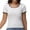 White, variant on Women Summer Short Sleeve Shirts Crewneck Striped Color Block T Shirts Slim Fit Basic Tee Tops