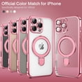 thumbnail image 4 of Funda GUAGUA para iPhone 16 Pro Max de 6.9 pulgadas con soporte magnético de color rosa transparente, 4 of 9