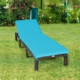 thumbnail image 3 of Costway Outdoor Rattan Lounge Chair Chaise Recliner Adjustable Cushioned Patio Turquoise, 3 of 12
