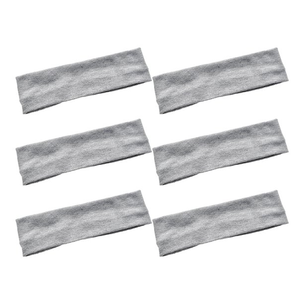 Qarigey 6 piezas de diademas elásticas, diadema deportiva de Color sólido para mujeres y niñas, diadema para lavarse la cara, banda para el Accesorio para el cabello Gris