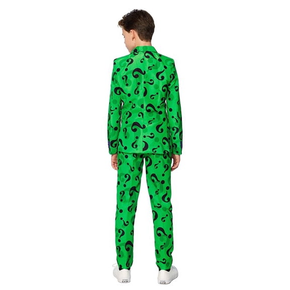 Suitmeister The Riddler Boy's Fancy-Dress with All Over Question Mark Design for Children, Size 4-6